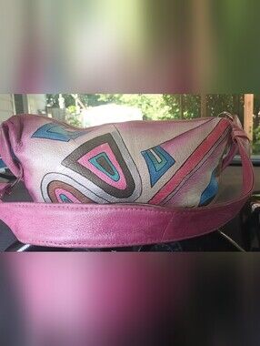 Boho Pink Multi-Color Leather Shoulder Bag